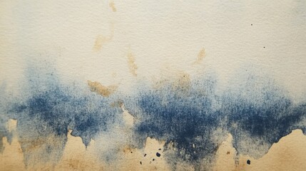 Poster - A captivating blend of blue and beige watercolor textures creates a serene and artistic background with soft edges and gradients. Generative AI
