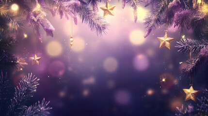 Wall Mural - beautiful christmas and new year holiday banner featuring sparkling stars and festive decorations. s