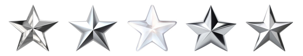 3d star png cut out element set