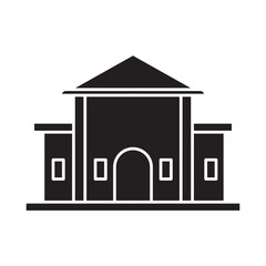 Poster - City hall building icon, simple flat  Capitol symbol, logo illustration..eps