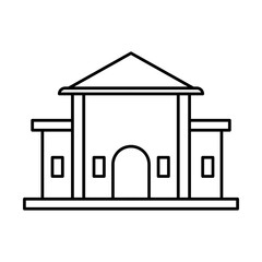 Poster - City hall building line icon,  vector Capitol symbol linear illustration for web and app..eps