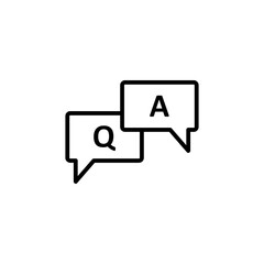 Poster - FAQ, questions and answers icon. simple Q and A speech outline illustration for web and app..eps