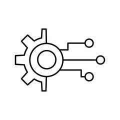 Poster - Digital Transformation line icon. vector flat black simple illustration for web and app..eps