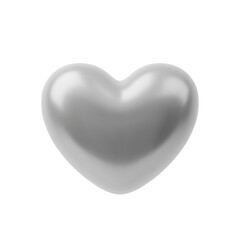 Wall Mural - silver realistic 3d heart. vector illustration of metallic heart. silver shiny heart shape for love,