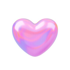 Wall Mural - holographic vector heart. hologram pink love element for wedding, valentines day, love concept. hear