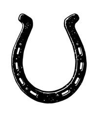 Wall Mural - horse shoe engraving black and white outline