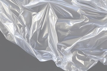 Aufkleber - Wrinkled transparent plastic film with grey background.