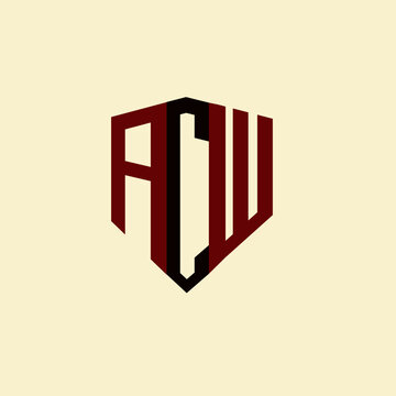 ACW creative minimalist letter logo. ACW unique vector initials alphabet letter logo design