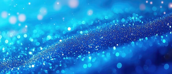 Aufkleber - An enchanting blue background filled with shimmering particles, evoking a sense of tranquility and beauty.