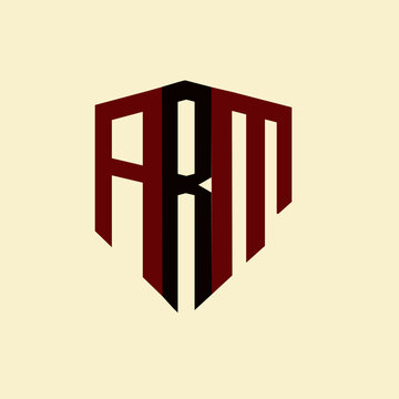 ARM creative minimalist letter logo. ARM unique vector initials alphabet letter logo design