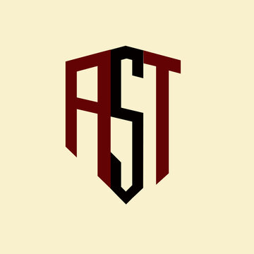 AST creative minimalist letter logo. AST unique vector initials alphabet letter logo design