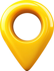 Leinwandbilder - Yellow map pin on transparent background, navigation concept