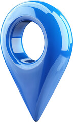 Poster - Blue map pin icon on transparent background, location and navigation concept