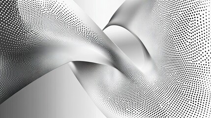 Poster - abstract black and white curved surface with dotted texture