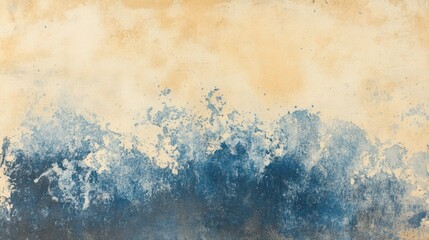 Poster - The artwork features a harmonious mix of blue and warm tones, evoking feelings of calm and serenity in a subtle watercolor style. Generative AI