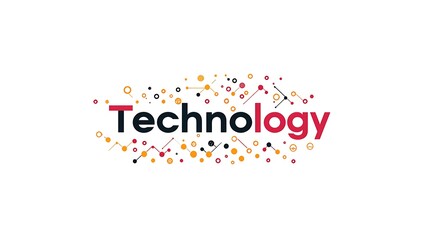 Technology Logo with Circuit Board Design