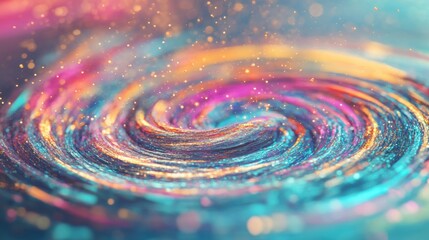 Poster - A mesmerizing swirl of vivid colors with glittery highlights and sparkling particles, creating a dreamy and magical visual effect.