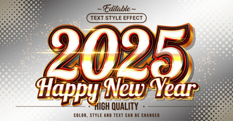 Poster - Editable text style effect - 2025 Happy New Year text style theme.