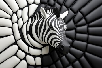 Aufkleber - Abstract zebra stripes pattern in black and white, geometric and eye-catching design