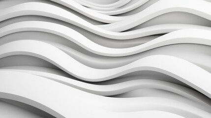 Abstract White Wave Curves Modern 3D Render Background