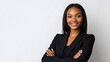 © WS Studio 1985 - Confident Young Businesswoman with Arms Crossed, Radiating Professionalism and Poise Against a Minimalist Background in an Office Setting