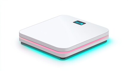 Poster - White Modern Device with Pink and Blue Glowing Edges