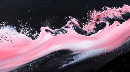Wall Mural - digital technology pink and black beach wave illustration poster background