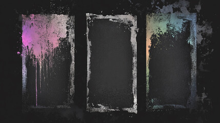 Poster - Subtle halftone grunge urban texture vector, distressed black texture, Grungy triptych of weathered textures and scratched surfaces