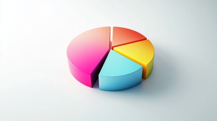 Aufkleber - Colorful Pie Chart on a Light Background Displaying Data Segments for Business and Marketing Presentations, Visualizing Statistics and Information Effectively
