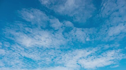 Wall Mural - blue sky with fluffy cloud time lapse on a sunny day 4k footage.