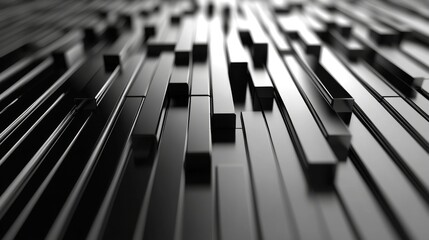 Aufkleber - Abstract Black and White Design with Varied Stripes and Rectangles in a Dynamic Pattern, Perfect for Backgrounds and Modern Artwork Use in Digital Projects and Visual Media