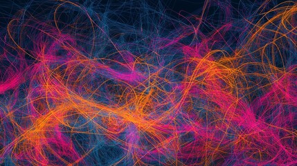 Fototapete - Abstract Colorful Lines and Waves in Motion Creating a Dynamic Background Design for Technology, Music, and Artistic Inspirations
