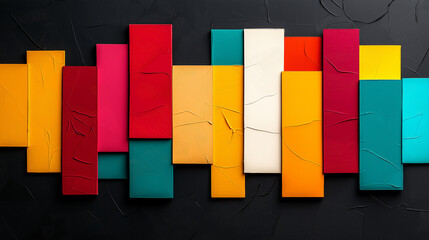 Poster - Vibrant geometric abstract art with bold shapes and rich colors