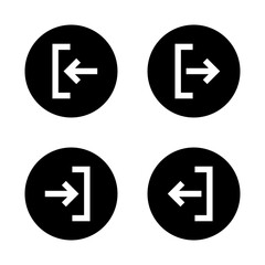 Poster - Login and logout icon on black circle. Sign in and sign out symbol