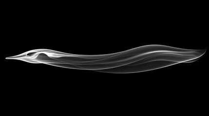 Fototapete - Ethereal Flowing Smoke Wisps on a Black Background, Abstract and Minimalist Design for Art and Creative Projects, Ideal for Backgrounds and Visual Effects