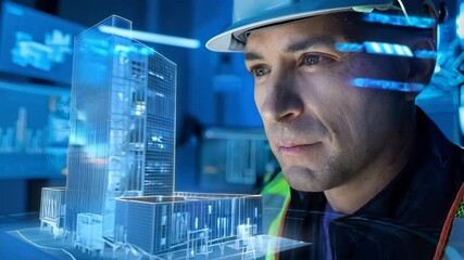 Poster - A person using virtual reality to design a car model in a tech-focused workspace.