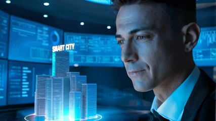 Poster - A scientist analyzes a holographic jet engine in a high-tech lab setting.
