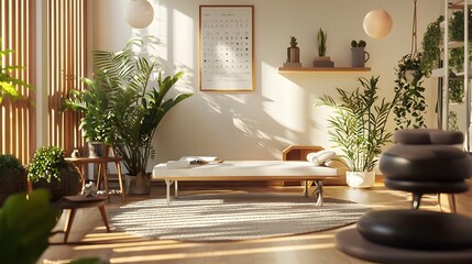 Poster - Relaxing living space modern home interior design bright environment warm light serenity concept