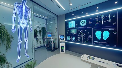 Leinwandbilder - Advanced medical visualization technology healthcare facility interactive display modern environment eye-level view health innovation