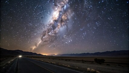 the cosmos stretches out in all directions under a starry night sky, galaxy, galaxy clusters, univer
