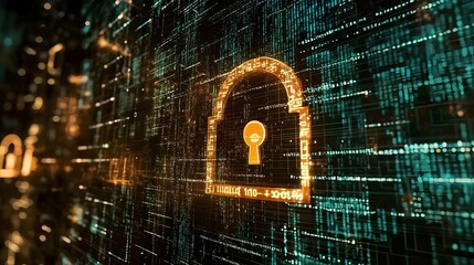 Poster - Cybersecurity action digital environment graphic content virtual space close-up data protection