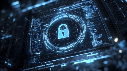Fototapete - Securing data protection digital environment graphic design cybersecurity abstract viewpoint information security concept