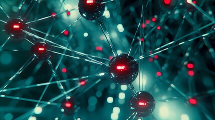 Aufkleber - Exploring quantum connectivity molecular structures digital realm abstract visualization high-tech environment close-up view innovation