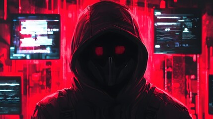 Aufkleber - Digital hacker surveillance cyber space digital art dark environment close-up view cybersecurity threats