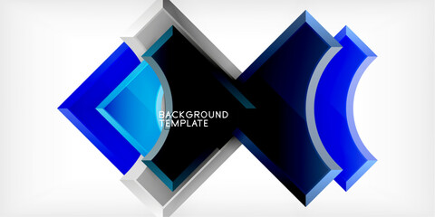 Aufkleber - Square, arrow shapes with round elements Vector Illustration For Wallpaper, Banner, Background, Card, Book Illustration, landing page