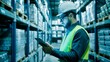 © Masque - Worker in Freezer Facility Checking Inventory on a Tablet