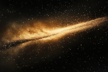 a swirling, golden galaxy amidst a field of stars.
