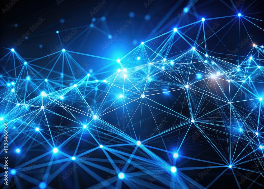 Abstract Animated Plexus Motion Graphic in Low Light - Blue Background ...