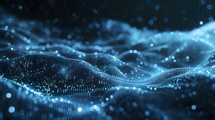 Fototapete - abstract technology particles mesh background