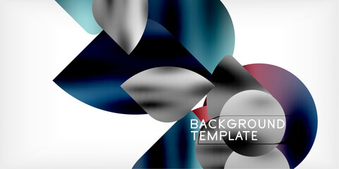 Aufkleber - Color geometric shapes background shadow circles
